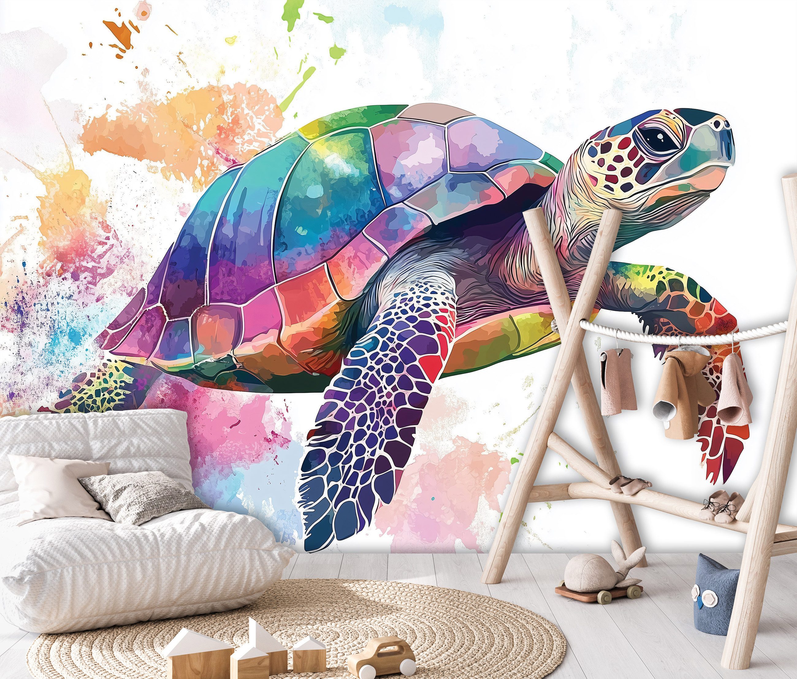 Wallarena Fototapete Kinderzimmer Jungen Schildkröte Mädchen Bunt Vlies Tap günstig online kaufen