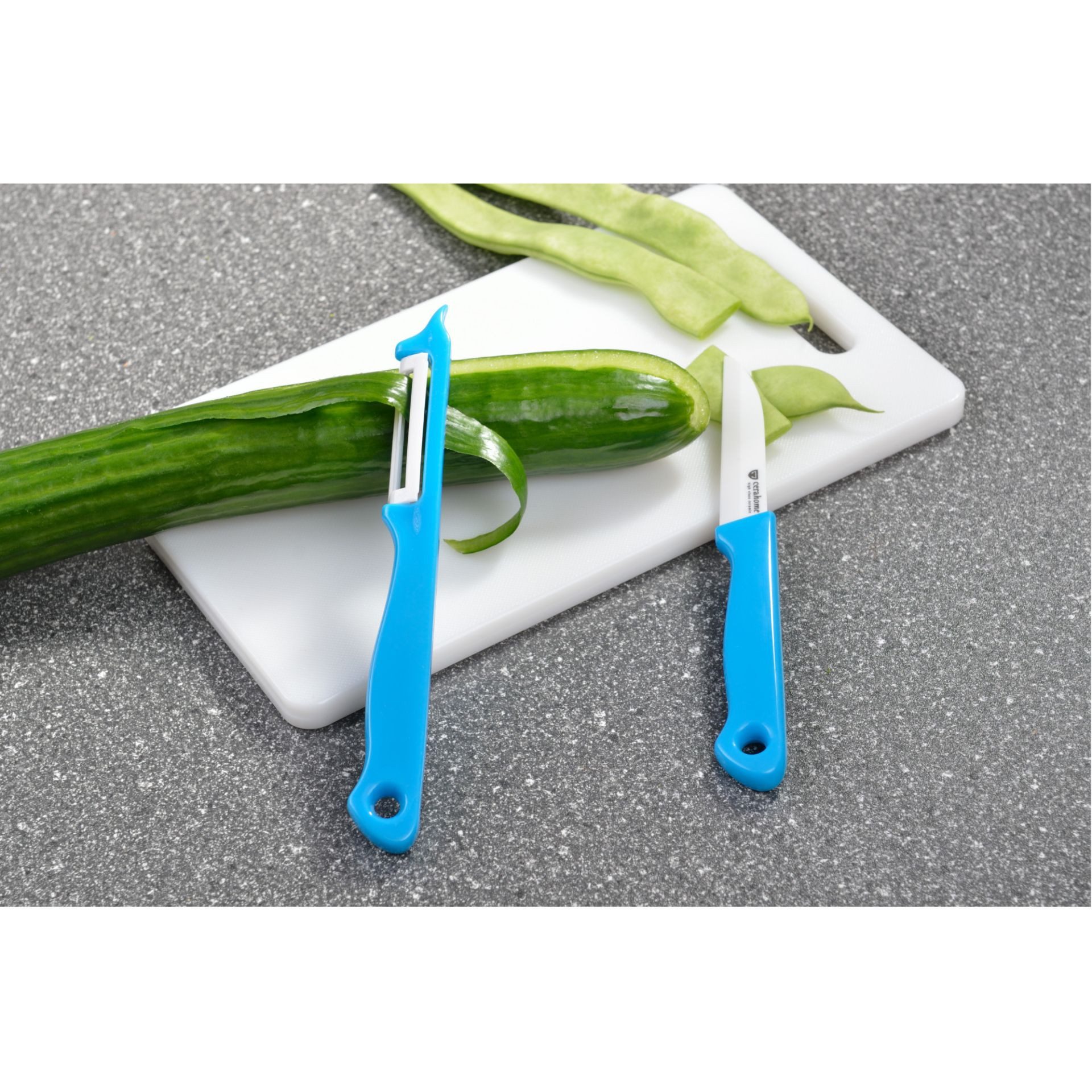GRÄWE Gemüsemesser 2er Set Messer + Schäler Keramik-Klinge, Gemüsemesser-Set (Messer + Schäler)
