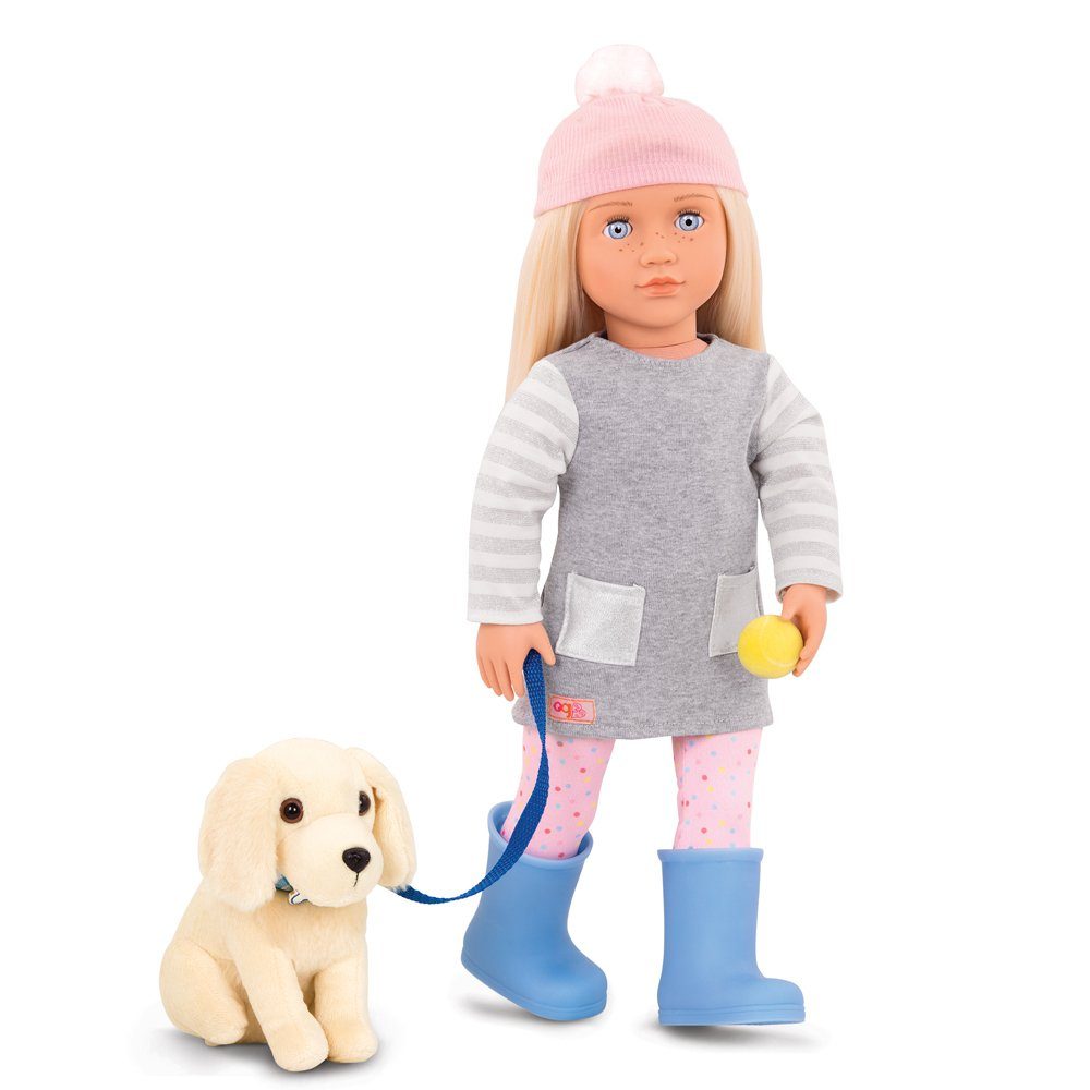 Our Generation Anziehpuppe Puppe Meagan 46cm mit Golden Retriever