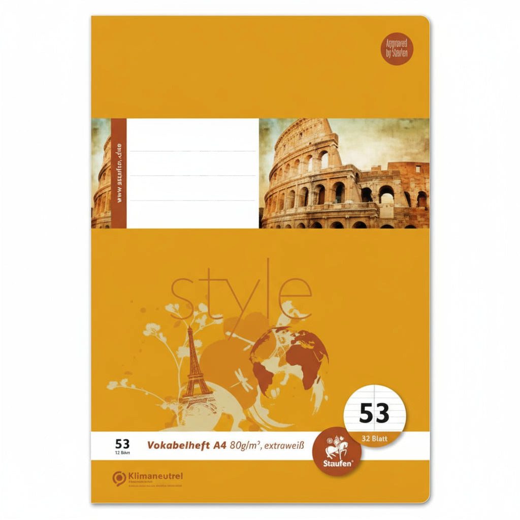 Staufen Spiel Staufen Vokabelheft Style A4 - Lineatur 53 mit Mittellinie, 32 Blatt