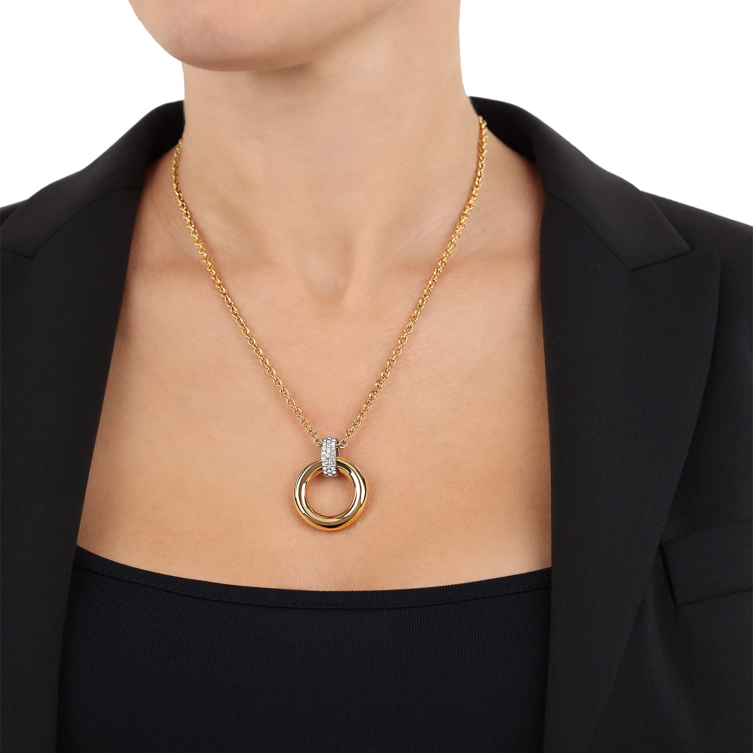 JOOP! Kette mit Anhänger Kreis, mit Zirkonia (synth)