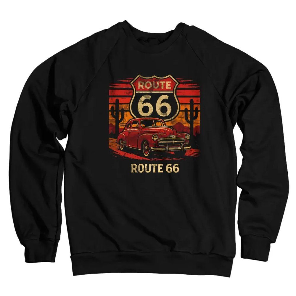 Route 66 Rundhalspullover Retro Desert Sweatshirt