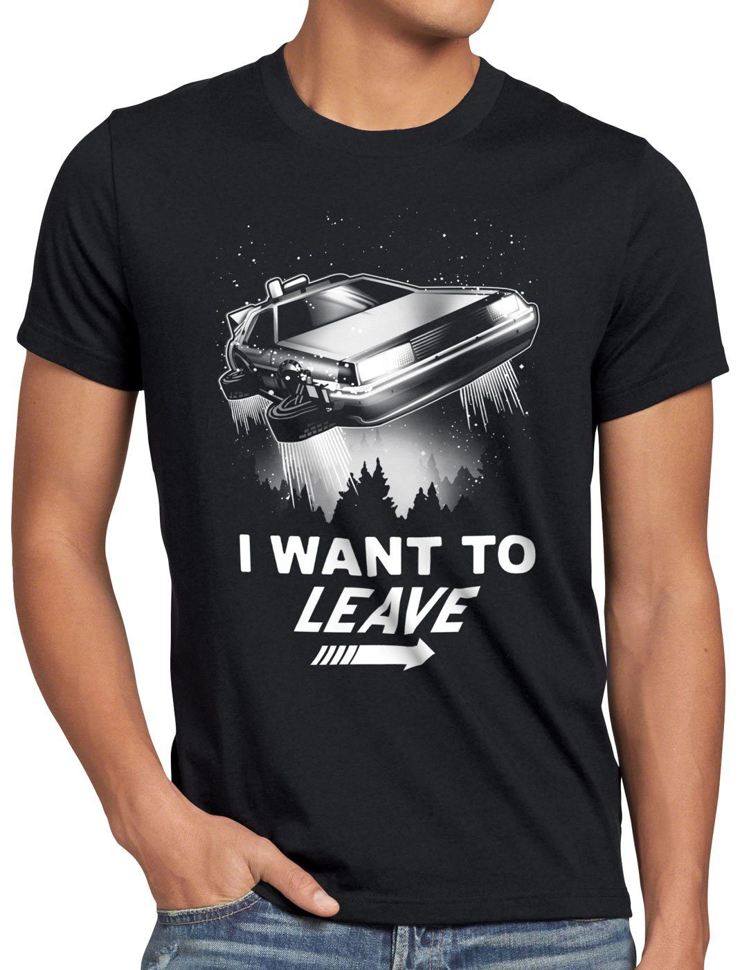 T-Shirt I Auto believe Print-Shirt to 80er McFly Car want style3 zeitreise Herren