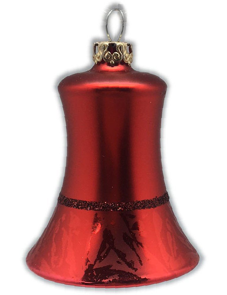 aus - Weihnachtsbaumkugel St), Made Stück) Thüringer Glas 5 cm (3 "Glocken Glasdesign - in Mundgeblasen Germany Christbaumschmuck Set" (3 Rot