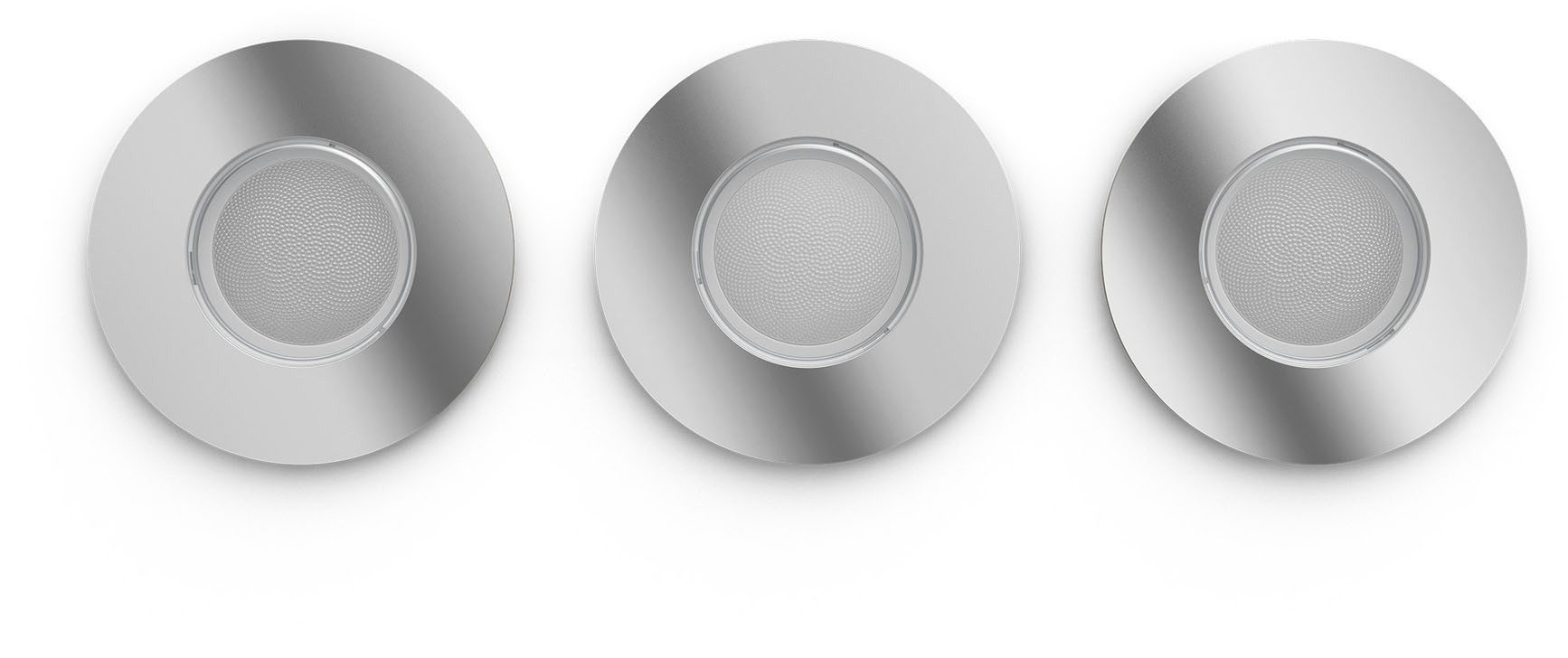 Philips Hue Einbauleuchte White Ambiance Adore Einbauspot rund 3 x 350lm mit Dimmschalter, LED wechselbar, Warmweiß