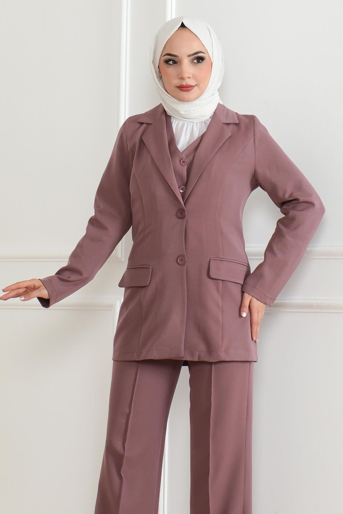 MODAMİHRAM Tunikakleid Taba Drei-Teiler mit Jacke 19222 günstig online kaufen