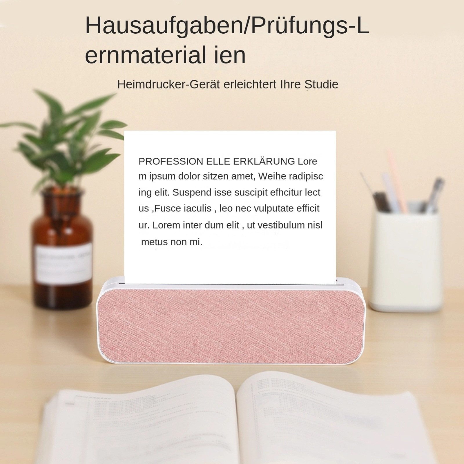 GARRYFIZH Mobiler Drucker Portable Printer Thermodrucker mobiler Drucker, (Mehrere Druckgrößen Hohe Kompatibilität)