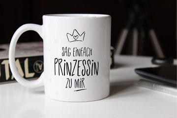 MoonWorks Tasse Kaffee-Tasse Sag einfach Prinzessin zu mir glänzend MoonWorks®, Keramik