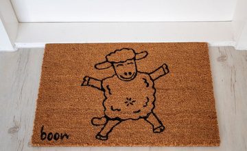 Fußmatte Kokos frohes Schaf 40x60 cm, Mr. Ghorbani, Rechteckig, Höhe: 14 mm