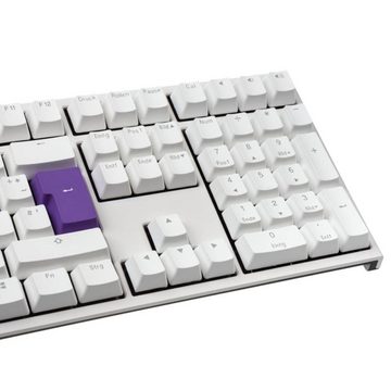 Ducky ONE 2 White Edition PBT Gaming Tastatur, MX-Black, weiße LED - weiß Gaming-Tastatur (mechanisch, USB Typ-A und Typ-C, QWERTZ, weiß/schwarz, abnehmbares Kabel)