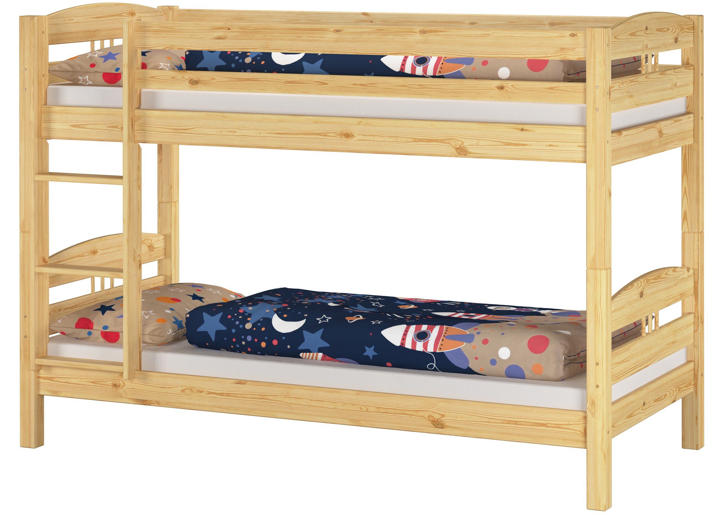 ERST-HOLZ Etagenbett Kinderetagenbett massiv Kiefer Stockbett Hochbett