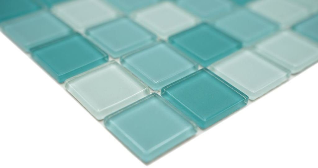 grün Matten / Mosani Mosaikfliesen glänzend Mosaikfliesen 10 Glasmosaik Crystal