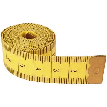 Pro Home Maßband, 150cm Maßband, Schneiderrei Messband - weiches Bandmaß - zweiseitig bedrucktes Gelbes Körpermaßband 1,5m