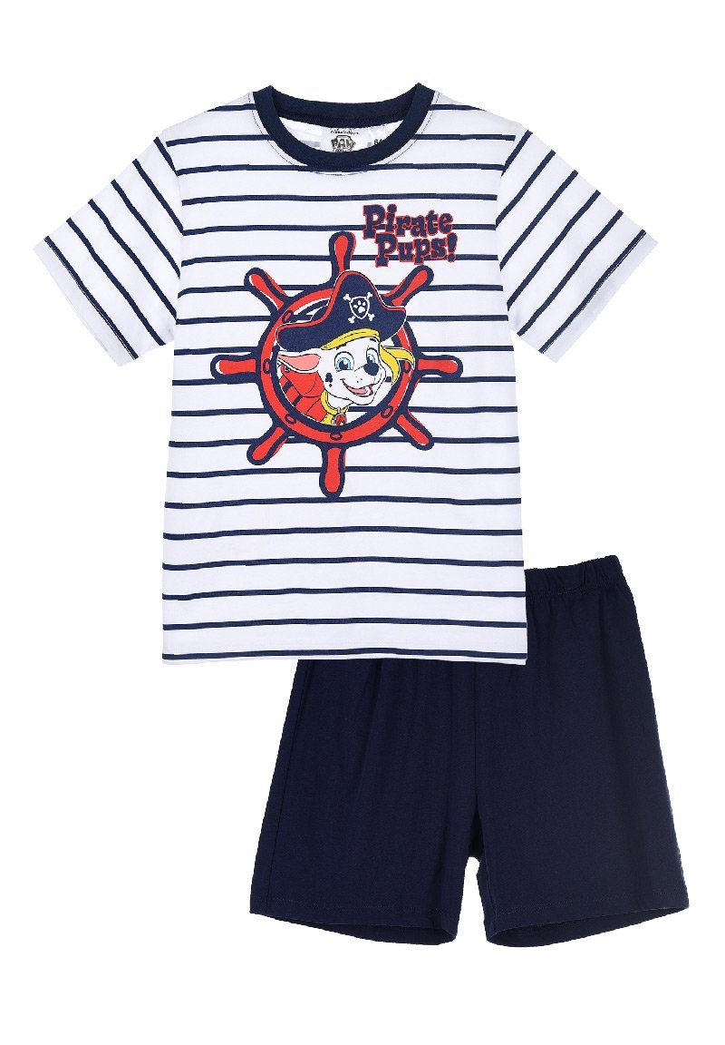 tlg) PAW PATROL Blau Marshall Pyjama Jungen (2 kurzarm Shorty Kinder Nachtwäsche