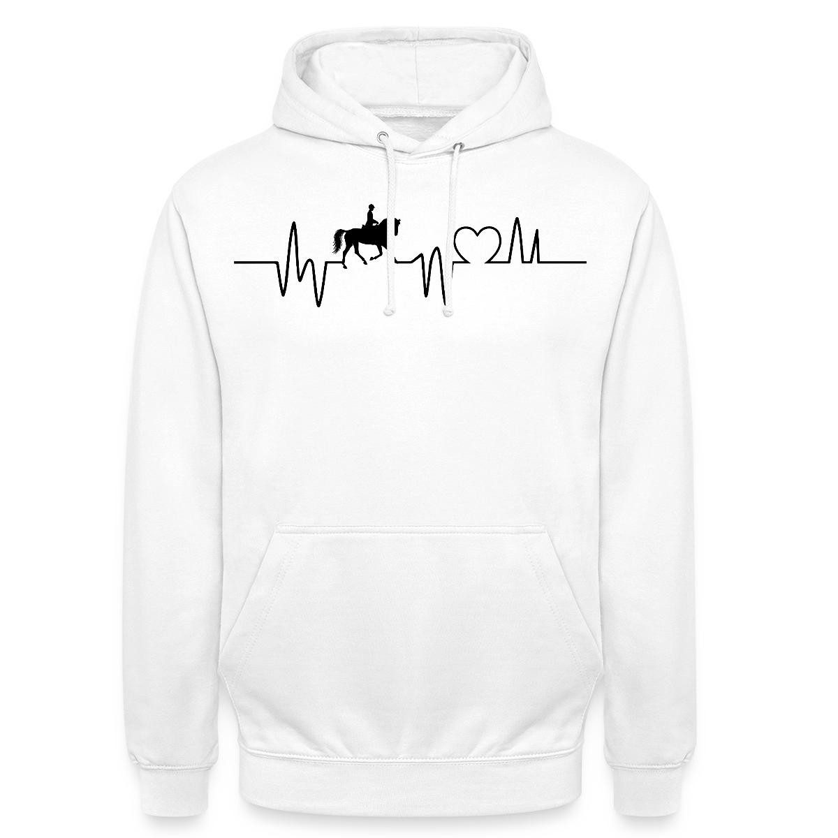 Hoodie EKG Linie Mit Pferd, Pferdeliebe Herzschlag Unisex Hoodie