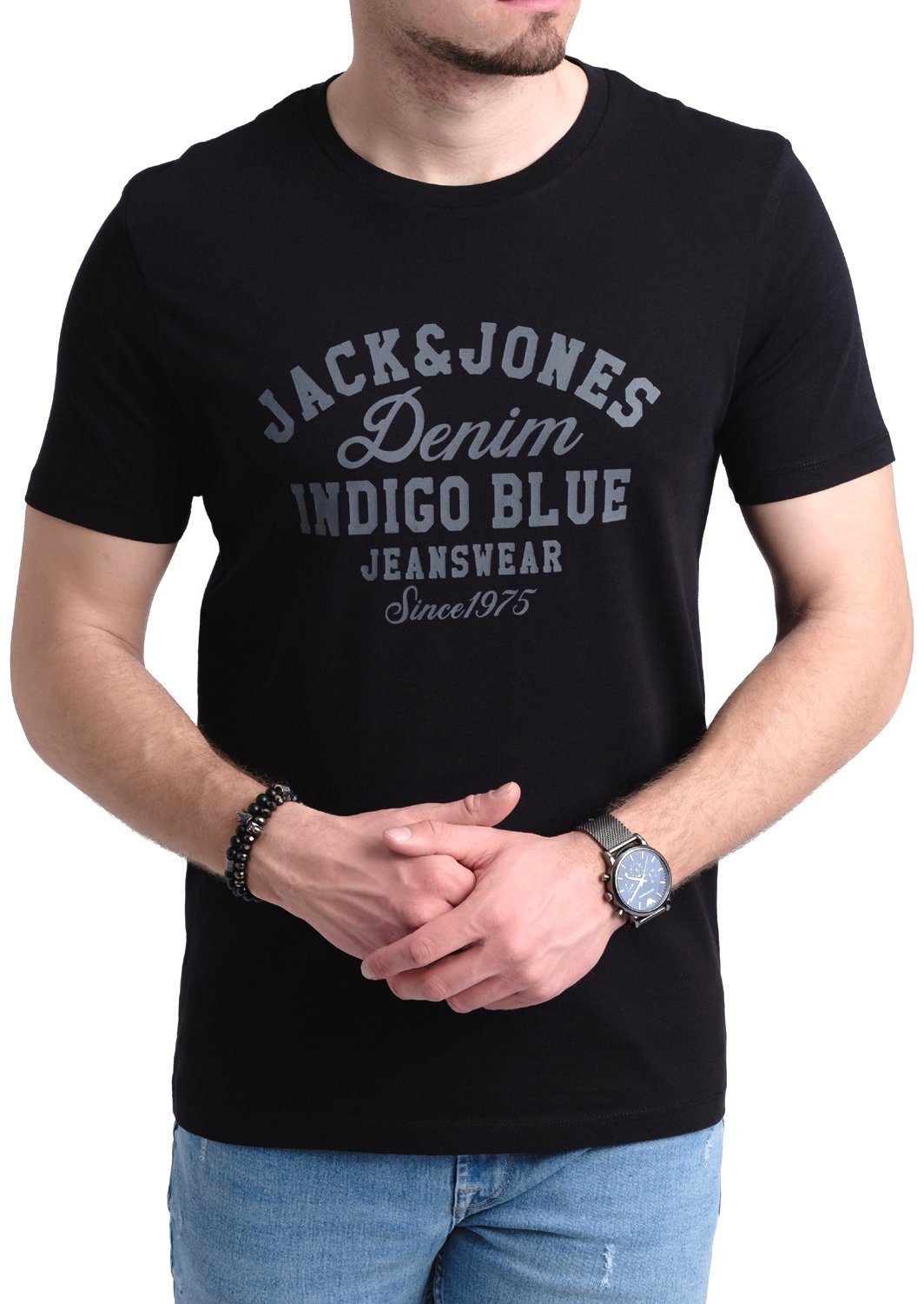 OPT & Print-Shirt mit T-Shirt Baumwolle Jack aus 3 Aufdruck Jones