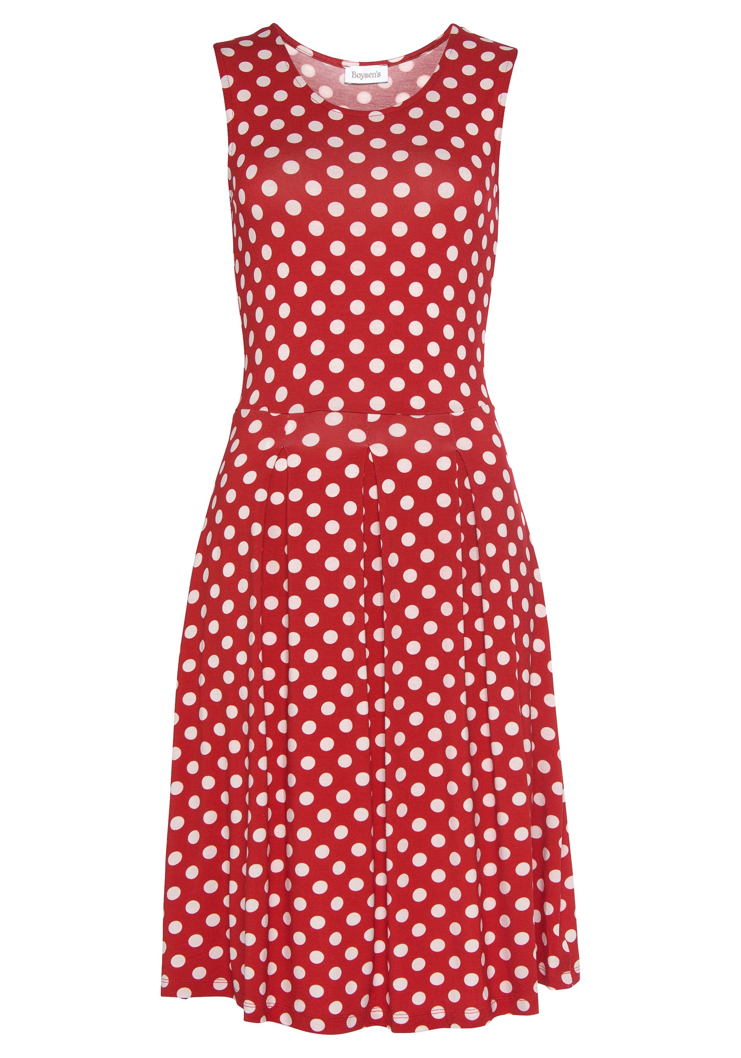 Boysen's Jerseykleid mit süßem Tupfen-Print weiß rot