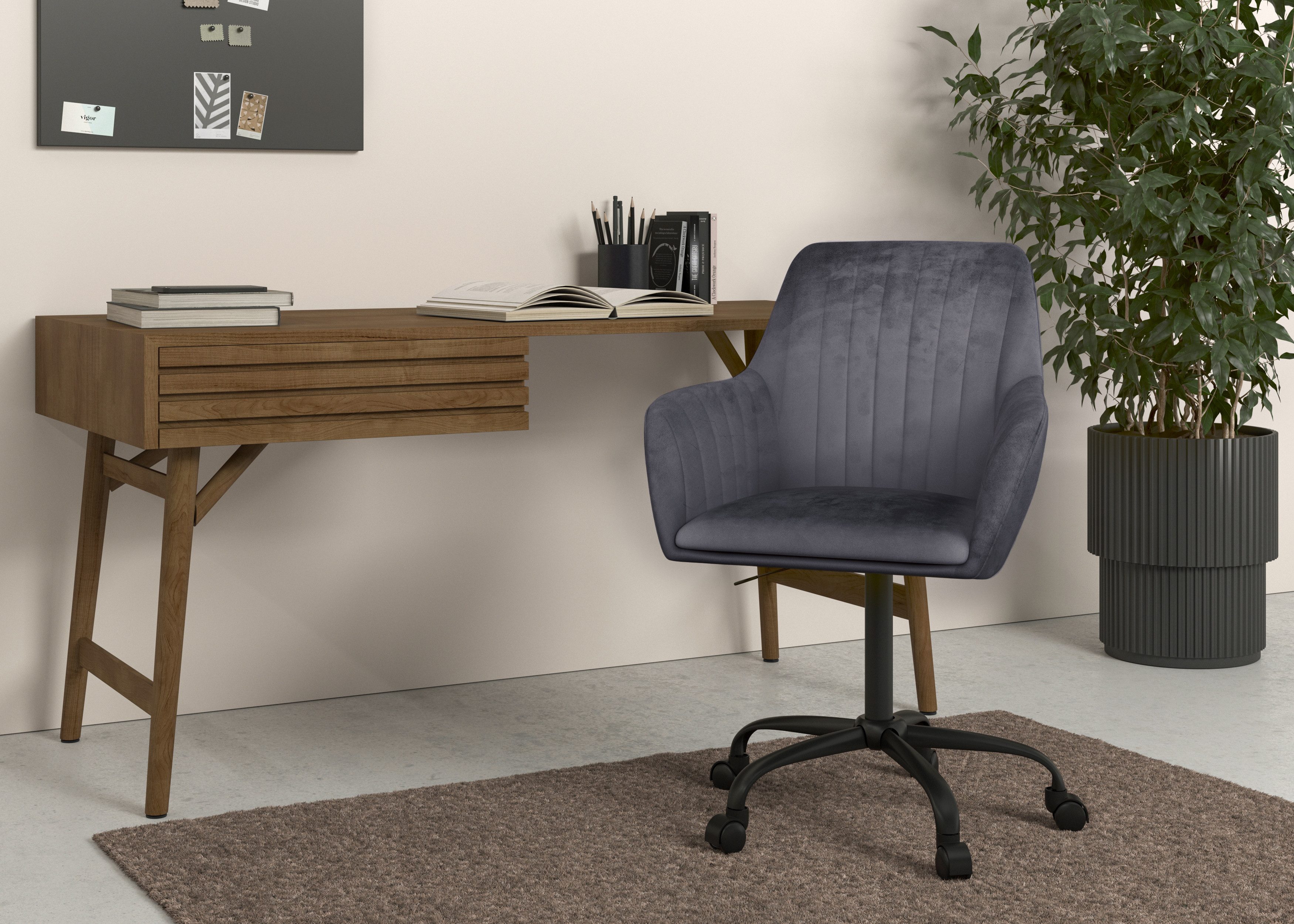 INOSIGN Bürostuhl Perry2, eleganter Samtstuhl, schwarzes Drehkreuz,Polsteru günstig online kaufen