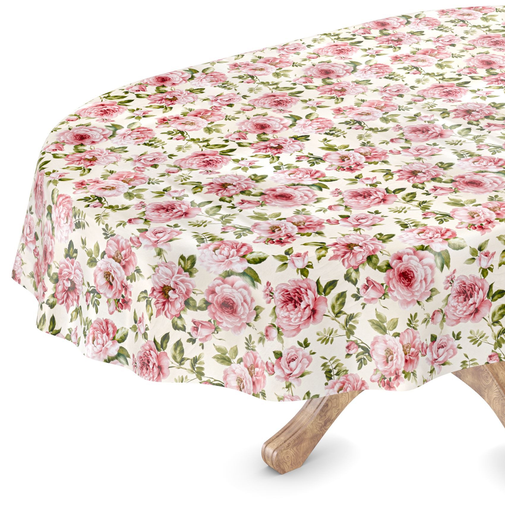 ANRO Tischdecke Wachstuchtischdecke Gartentischdecke Wachstischdecke (Einzelstück 1-tlg), Glatt 140x160cm Oval wasserabweisend