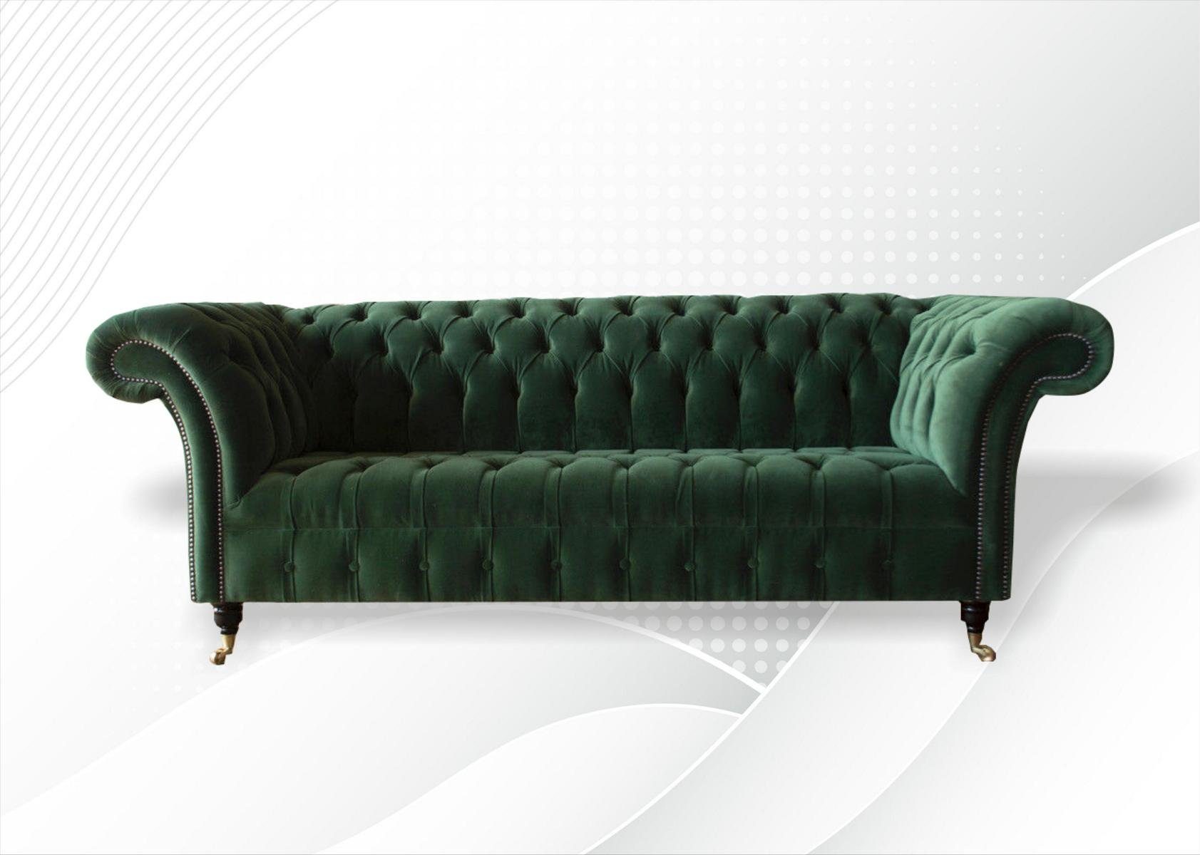 JVmoebel Sofa Grüner Chesterfield 3 Sitzer Sofas Polster Sitz Couch Sofa, Made in Europe