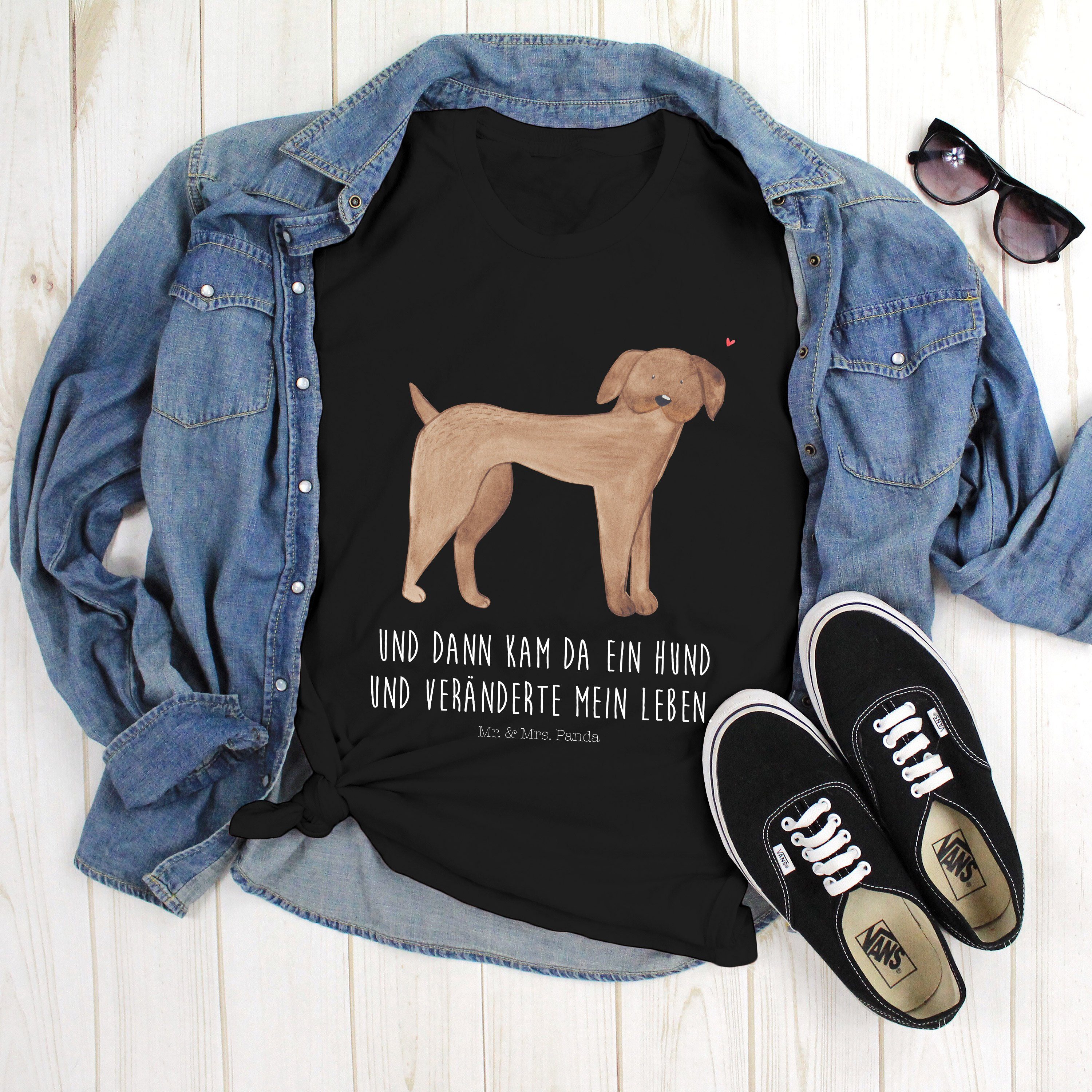 T-Shirt Hund Dogge - Schwarz - T-Shirt, Shirt (1-tlg)