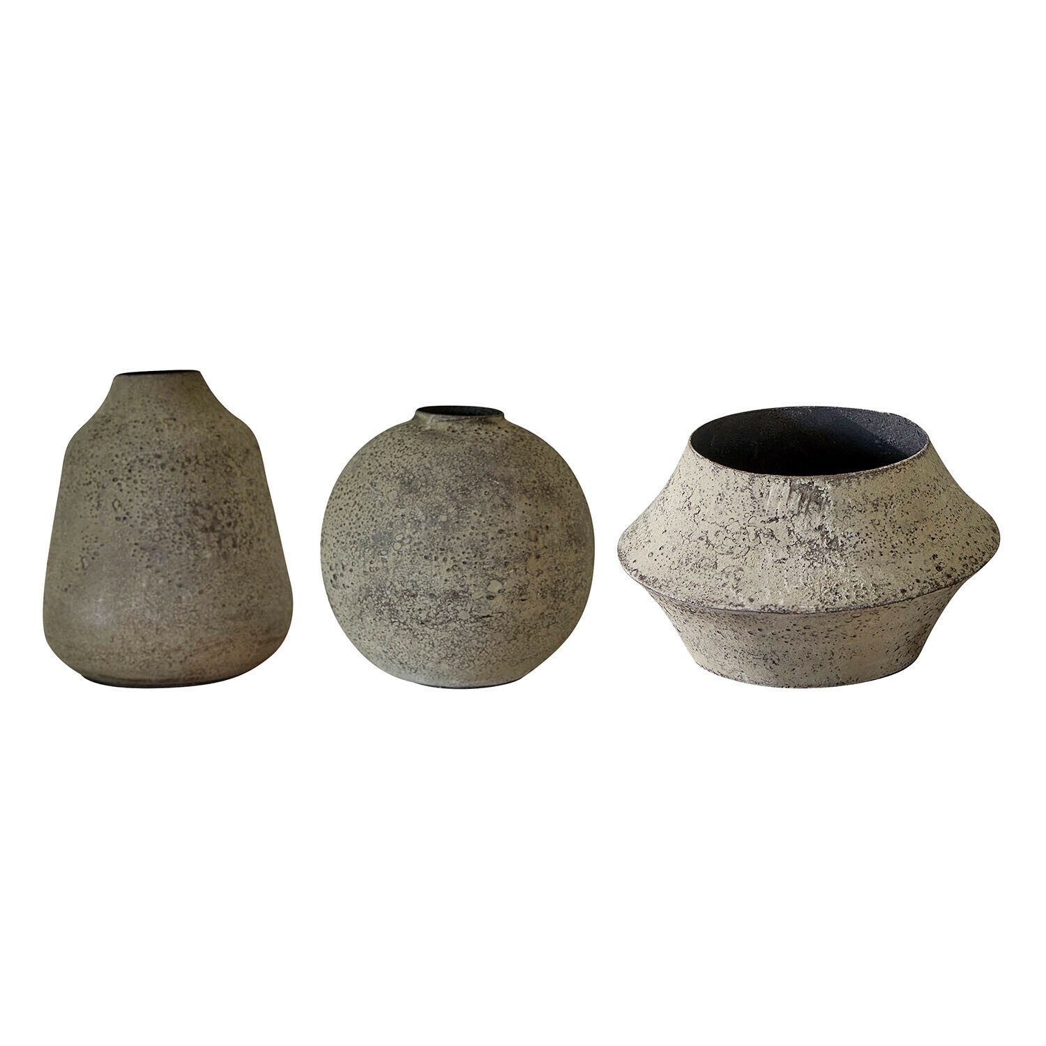 Mirabeau Tischvase Vase 3er Set Nalira antikgrün