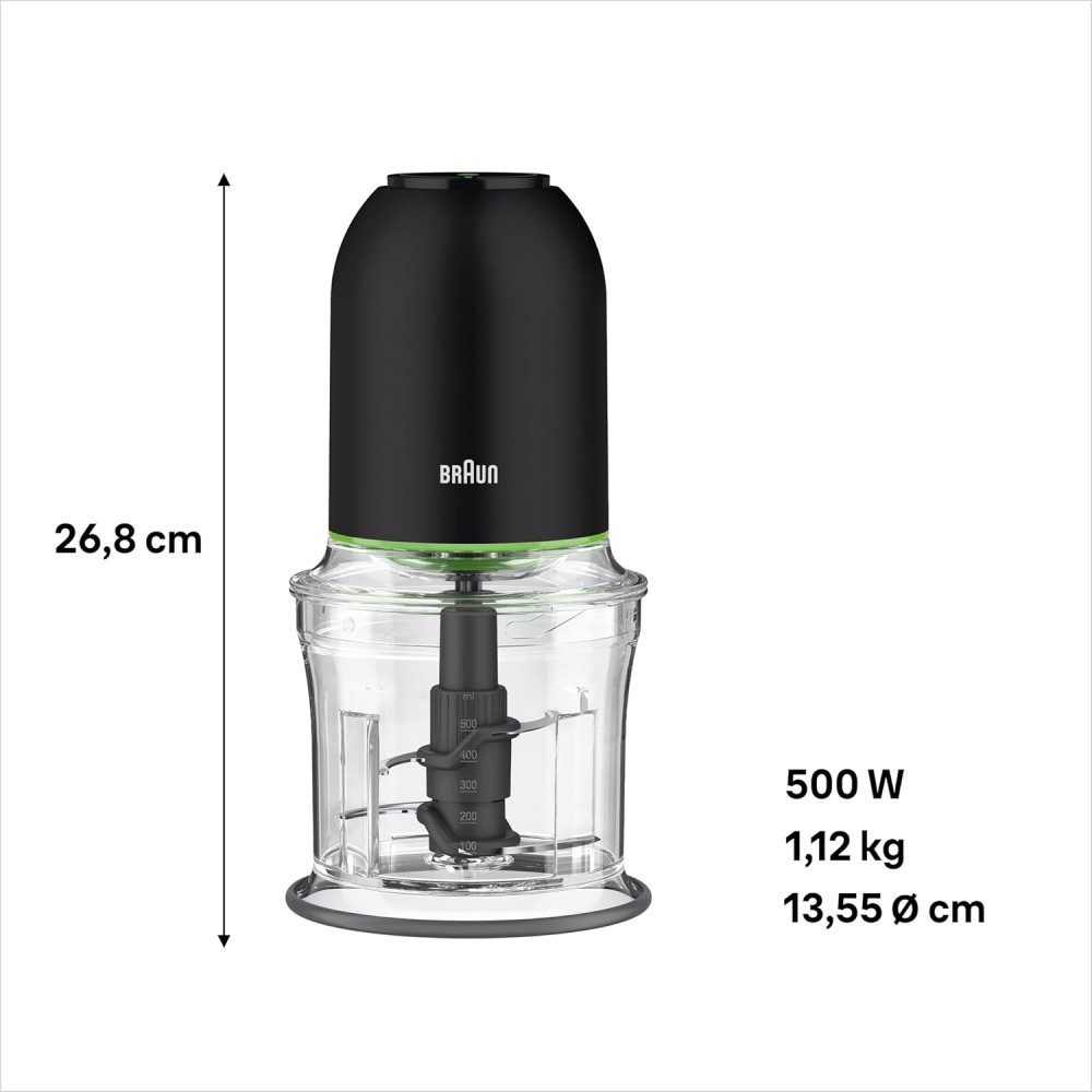 Braun Zerkleinerer CH3011BK MultiPractic 3 - Zerkleinerer - schwarz, 500 W