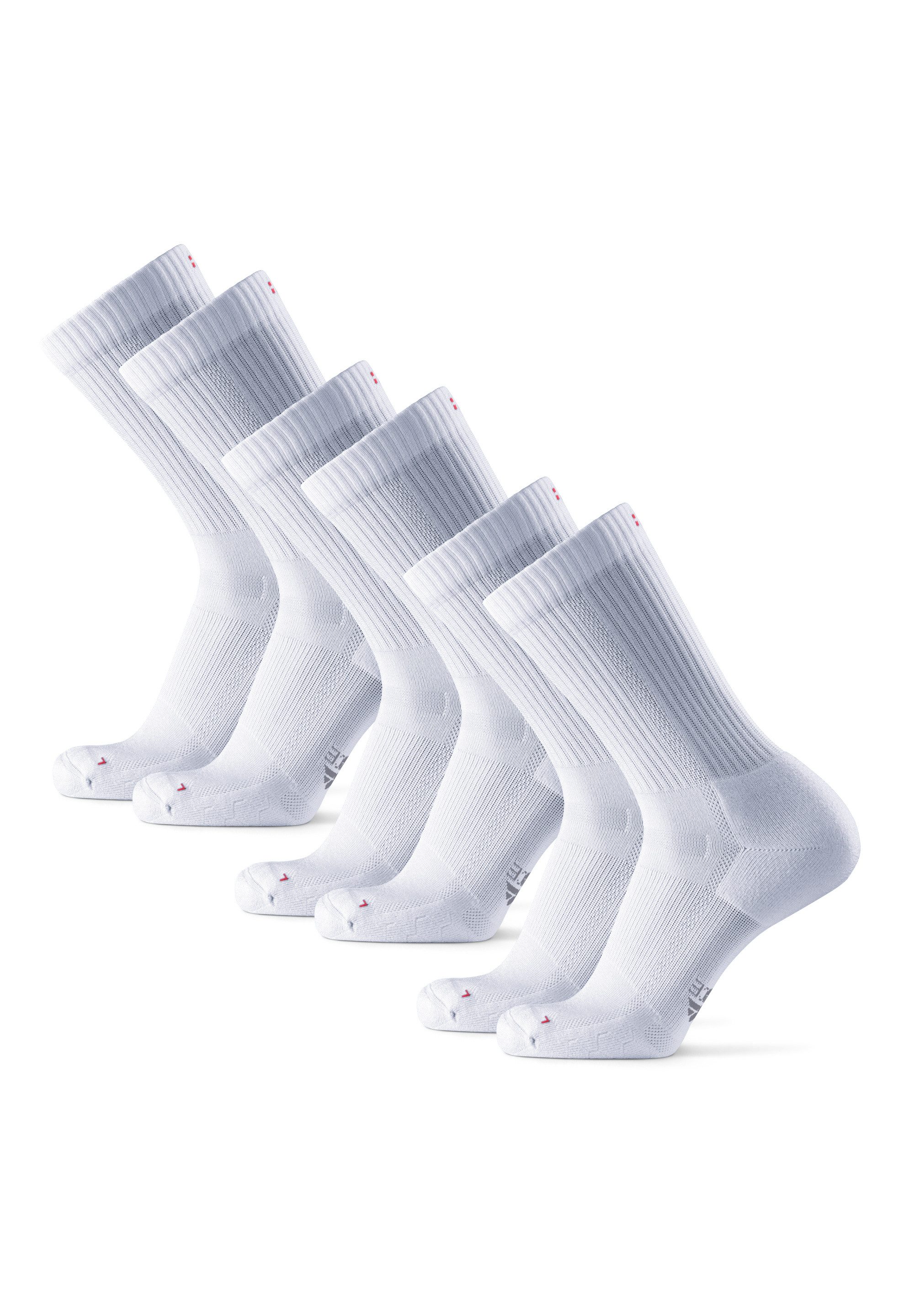 DANISH ENDURANCE Basicsocken Long Distance Crew (3-Paar) Wadenlange Sportsocken für Läufer, Anti-Blasen & Rutschfest