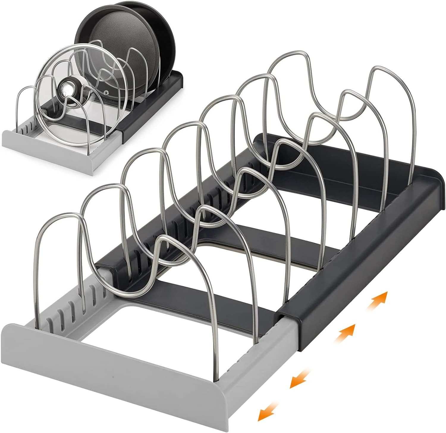 Geschirrständer Topfdeckelhalter Topfhalter Schublade Kochgeschirr-Organizer