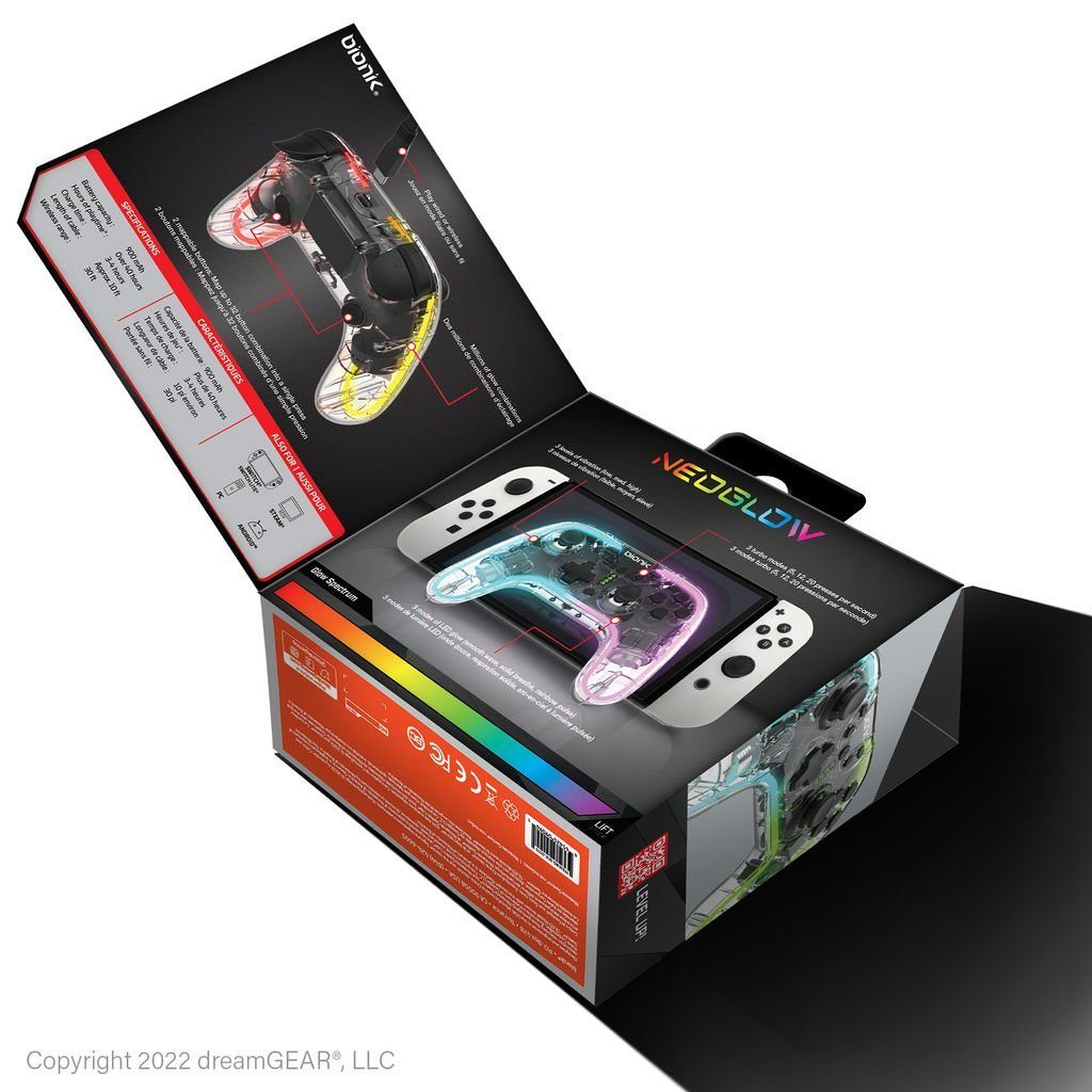 (mit Neoglow Bionik Switch Nintendo-Controller Beleuchtung) Controller RGB/LED Wireless