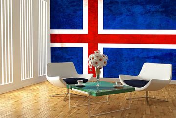 WandbilderXXL Fototapete Island, glatt, Länderflaggen, Vliestapete, hochwertiger Digitaldruck, in verschiedenen Größen