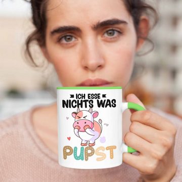 Trendation Tasse Trendation - Veganer Tasse Geschenk Friends Not Food Vegan Geschenkidee Lustiger Spruch Vegane Lebensweise Spruch Niedlich