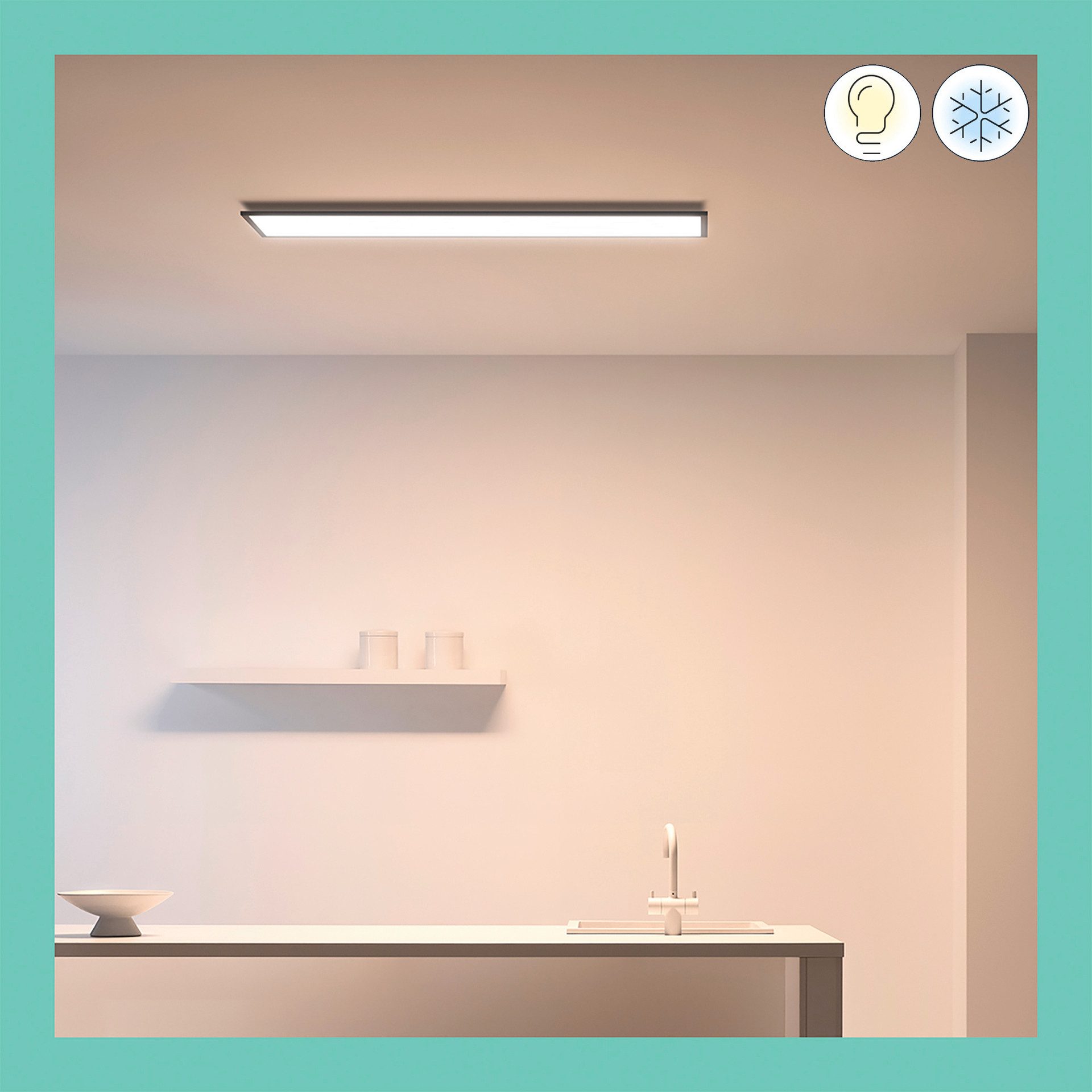 WiZ LED Panel White Panel Tunable 3400lm, LED fest integriert, warmweiß - kaltweiß