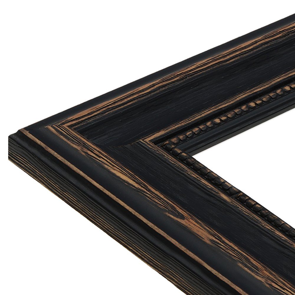 WANDStyle Einzelrahmen H550, Schwarz, aus Massivholz im Antik Stil