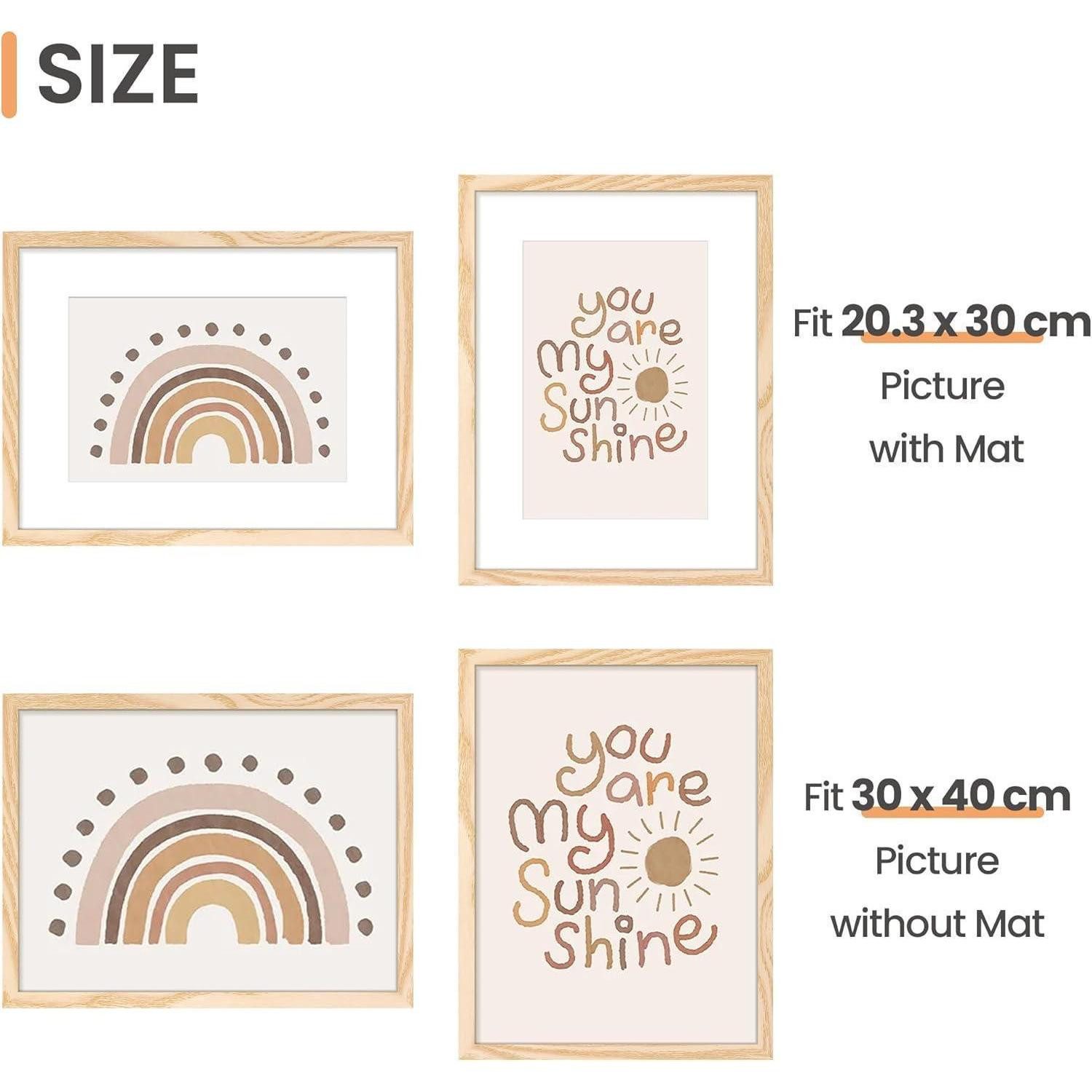 LuxusKollektion Bilderrahmen-Set Bilderrahmen 30x40cm Holz, 3er Set Natur