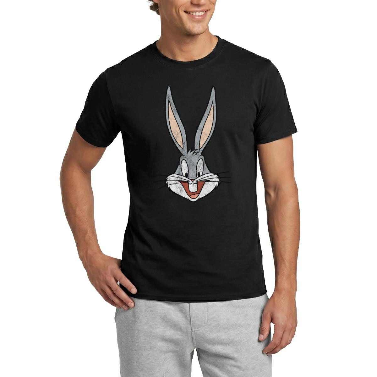 Spreadshirt T-Shirt Looney Tunes Bugs Bunny Kopf Vintage Männer T-Shirt (1-tlg)
