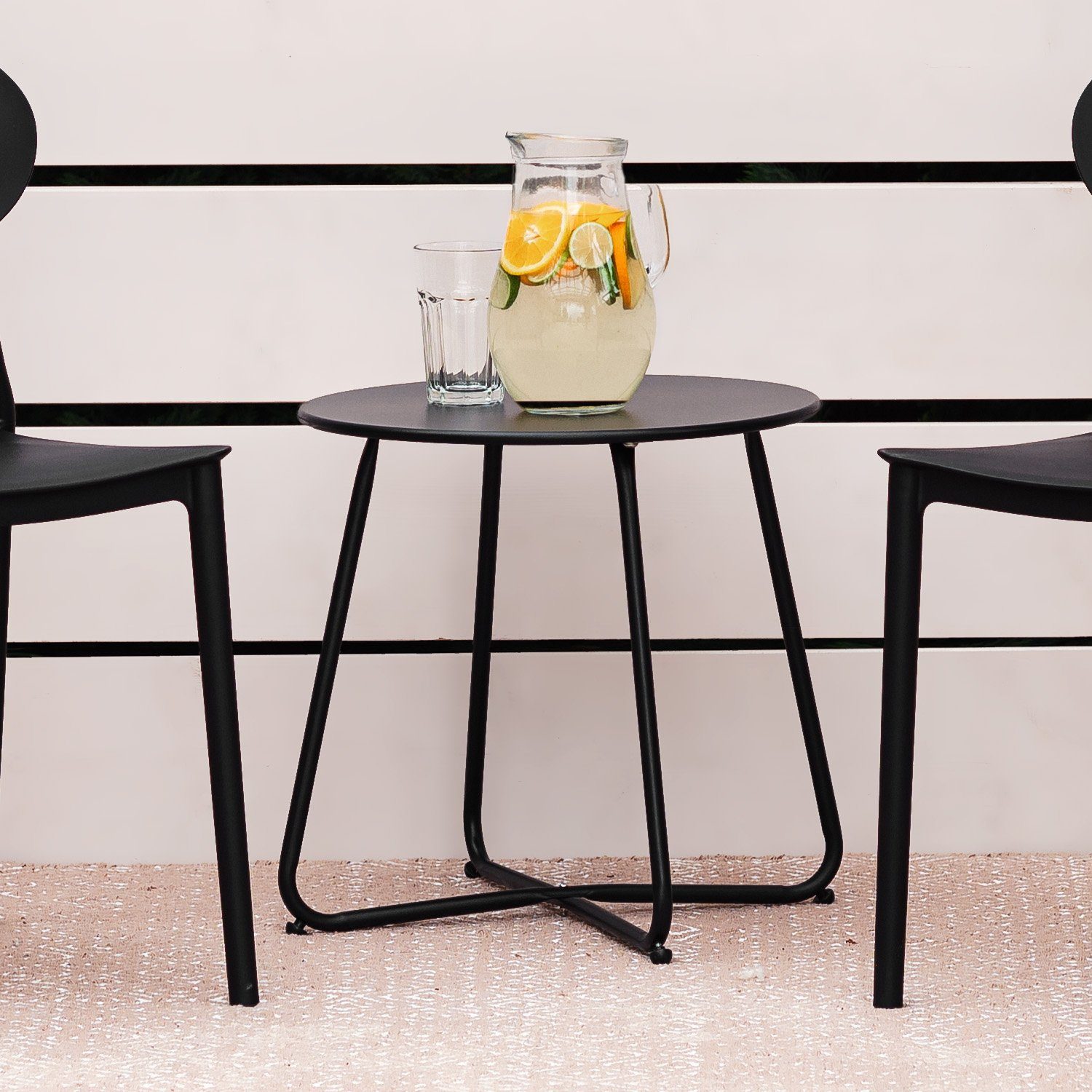 Homestyle4u Beistelltisch Gartentisch Rund Metall Balkontisch günstig online kaufen