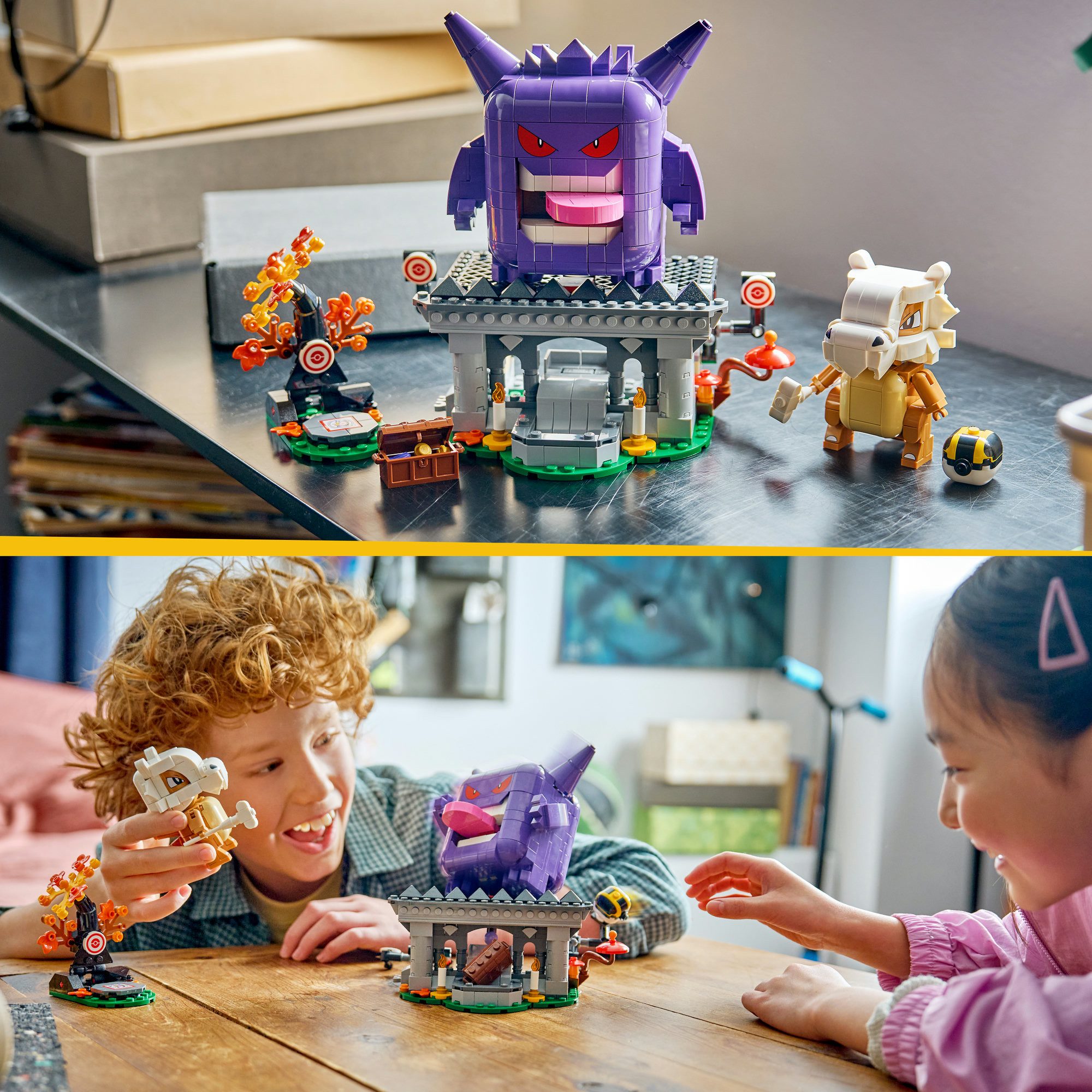 LEGO® SMART Play™ Tragossos und Gengars Gruselduell (72166), LEGO Pokémon Konstruktionsspielsteine, (782 St), Mit SMART Brick kombatibel (nicht enthalten)