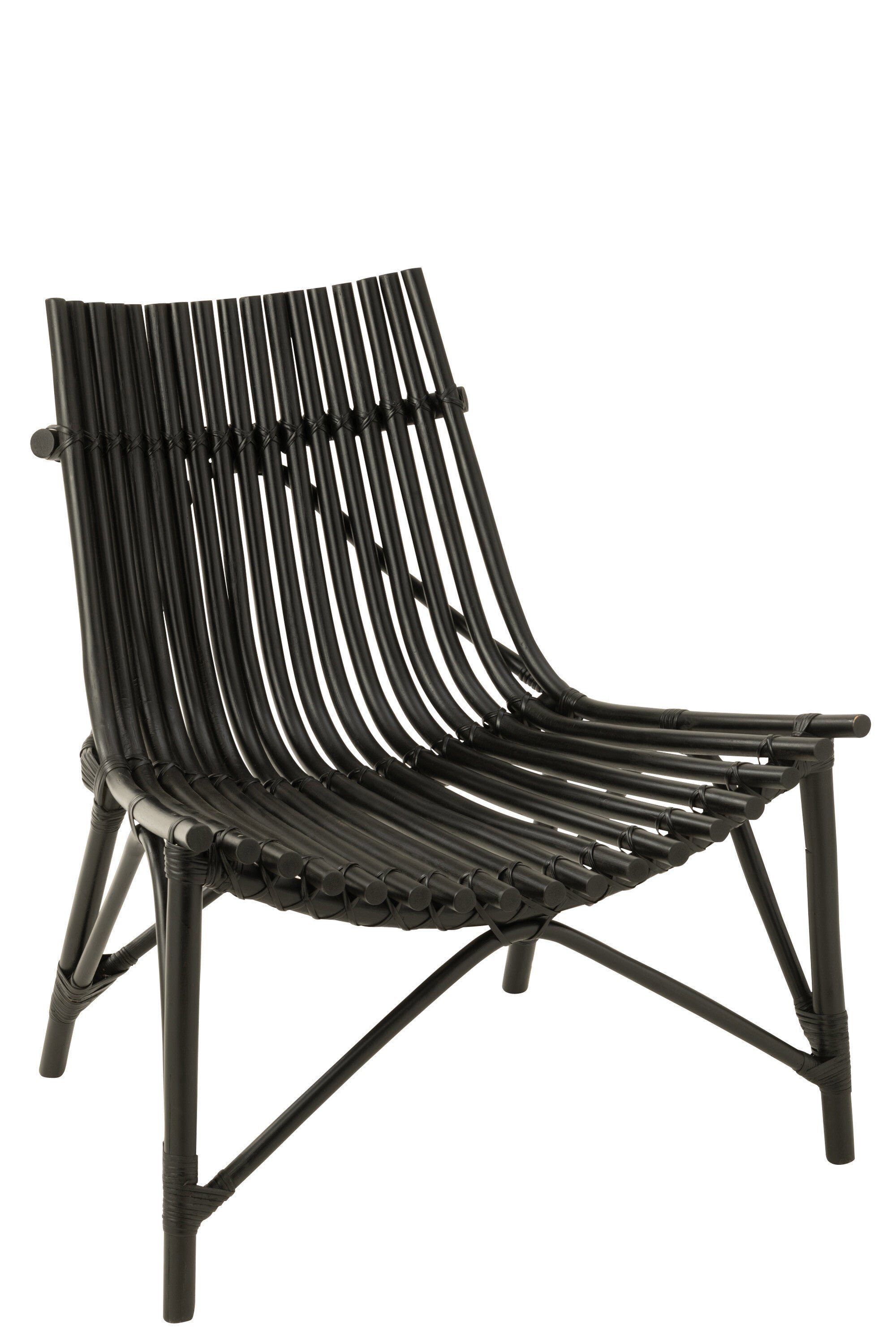 GILDE Dekoobjekt Exquisiter Rattan-Stuhl in Schwarz oder Naturell Handgefertigte Elegan