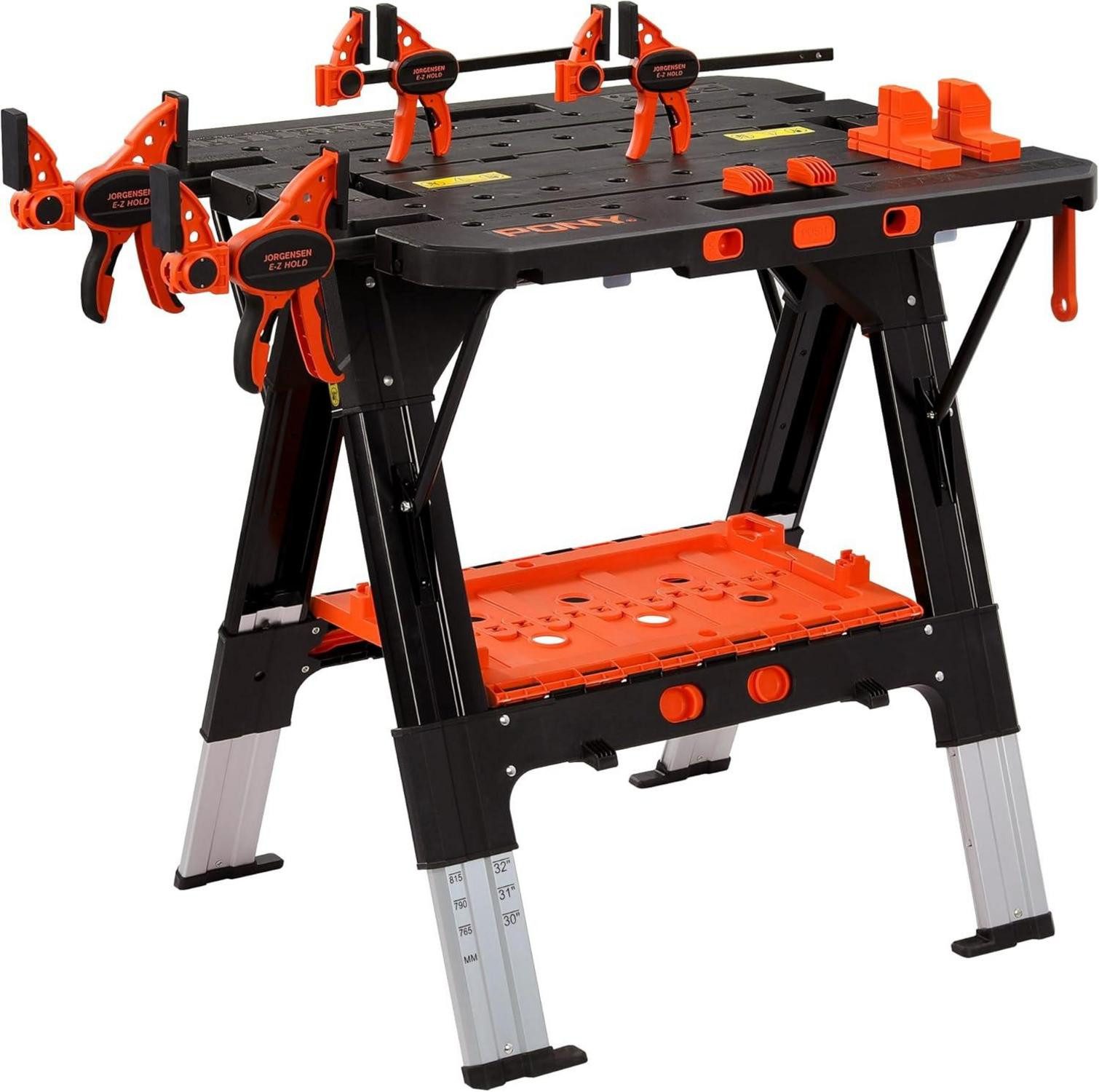 Multitool 2-in-1 Werkbank klappbar bis 454kg belastbar mit Zubehör 79 x 63,5 x