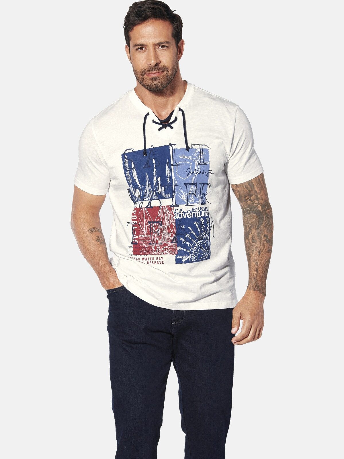 Jan Vanderstorm T-Shirt KARLFRIED mit Schnürung günstig online kaufen