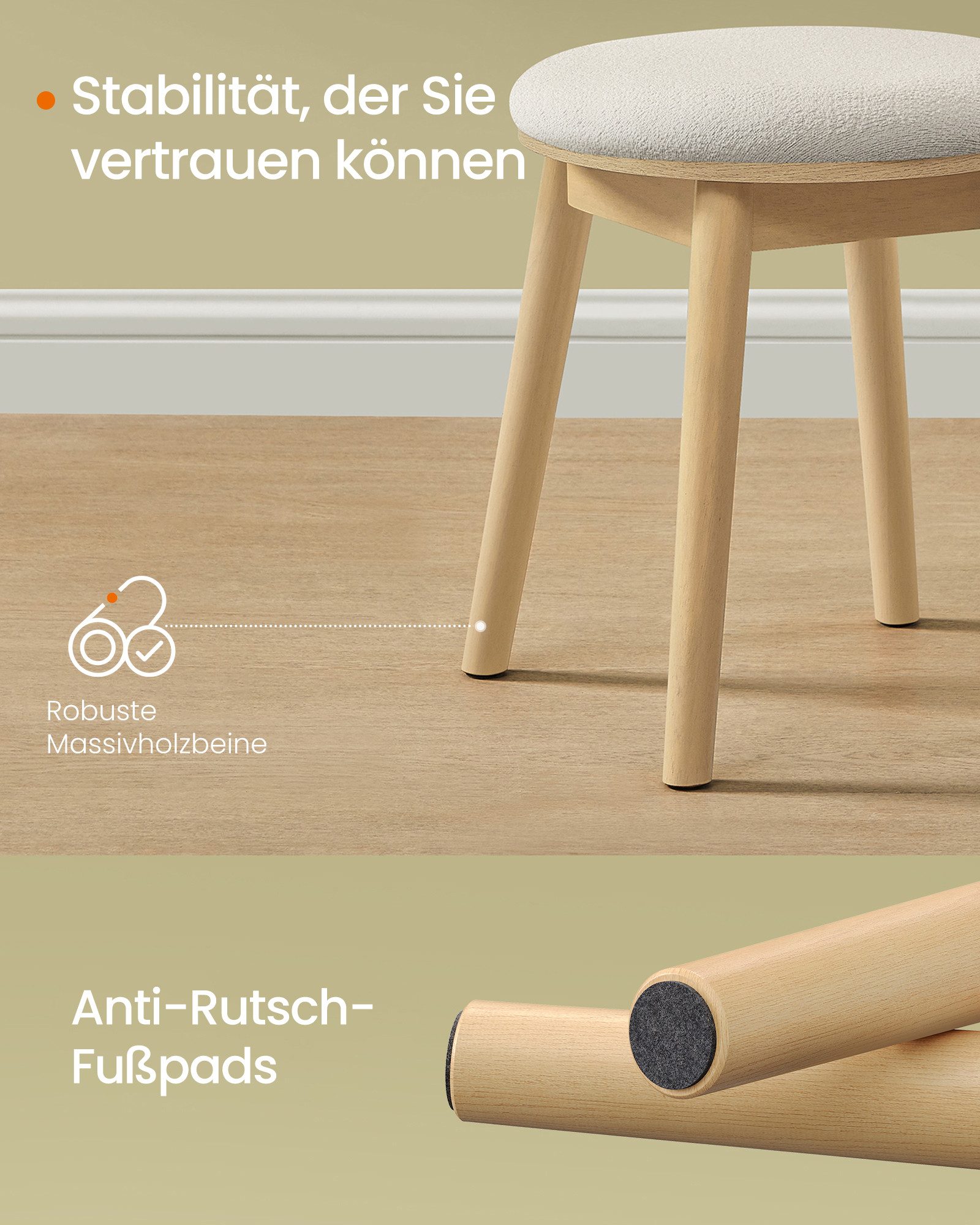 SONGMICS HOME Schminktisch Schminkhocker (Schminktisch-Hocker gepolstert, M günstig online kaufen