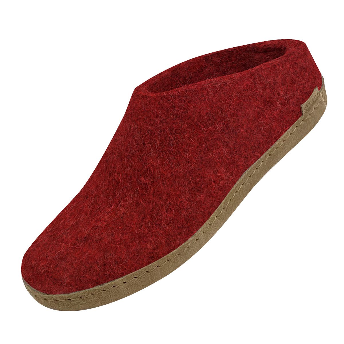glerups dk Ledersohle Pantoffel (1-tlg) Pantoffeln - Aus 100% reiner Naturwolle, Schützt vor Geruch