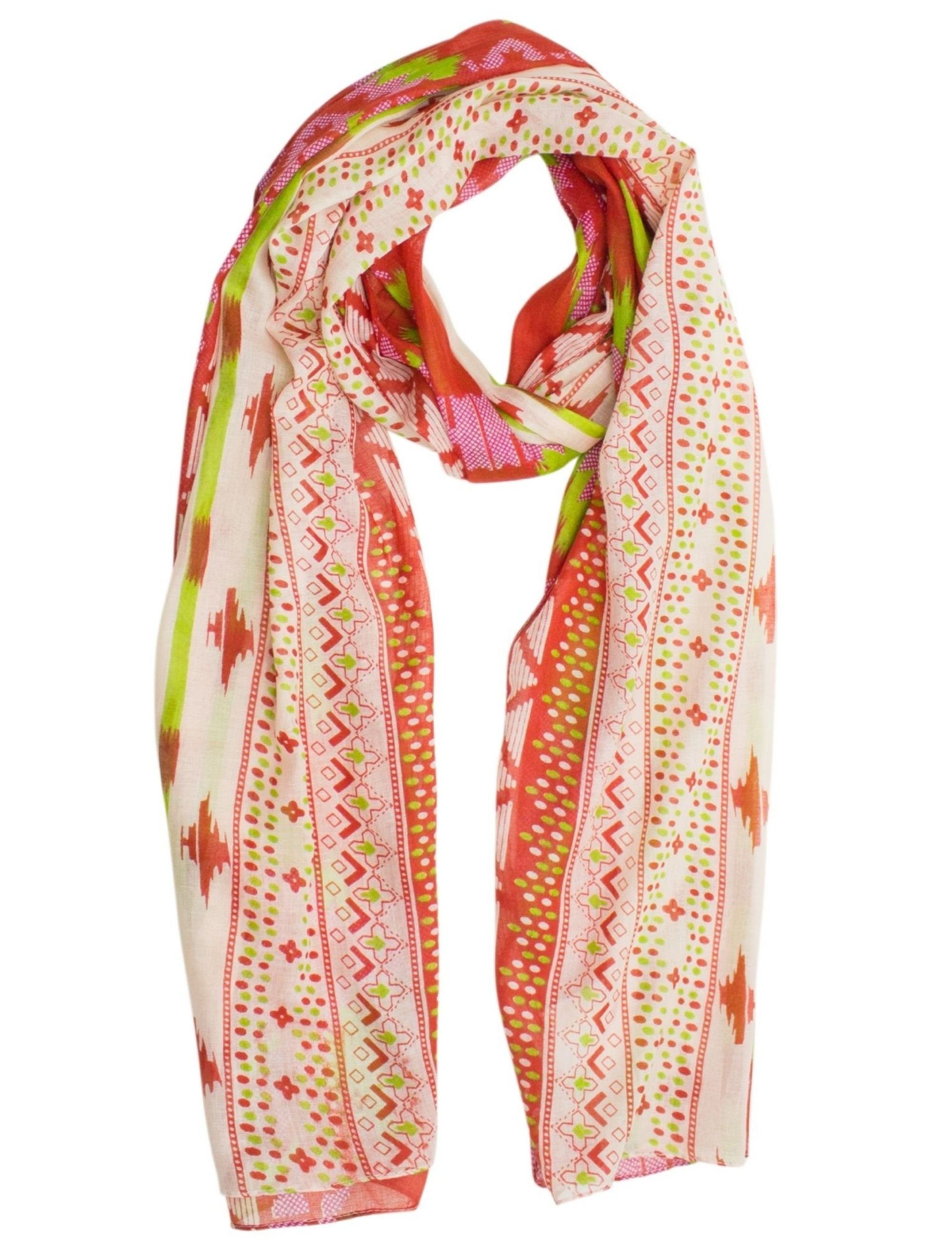 bohemian Baumwolle Sommer Tuch. als Aufdruck Modeschal Scarf & Abstract Damen Geschenkideen rot Sunsa Aufdruck Design., mit modern Blumen Frauen. Tuch für Schal Halstuch.