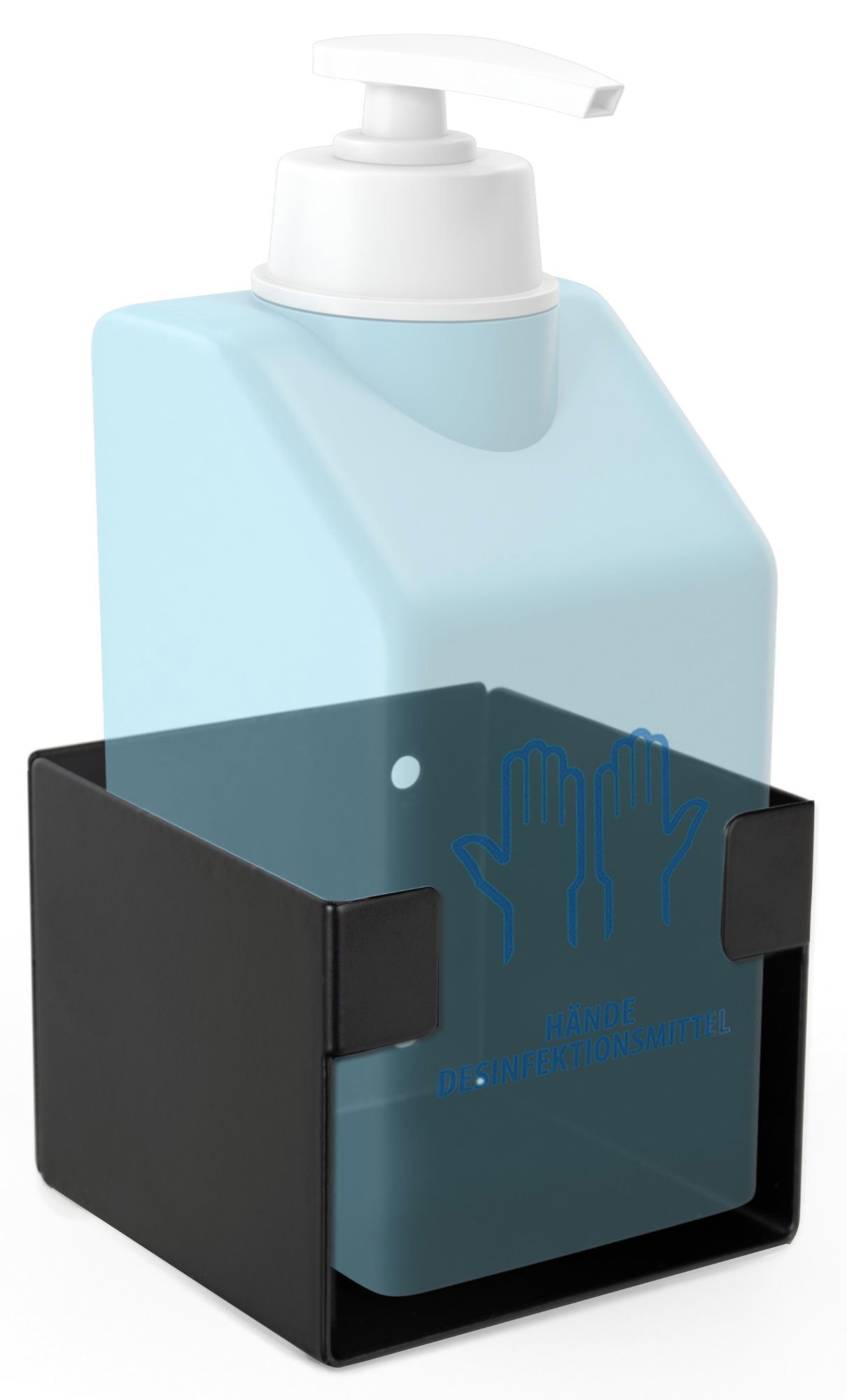 Stagecaptain Desinfektionsmittelspender DH-20BK Spender Halterung Stahl - Wandmontage & auf Ständer - Schwarz, bis 95 mm Durchmesser - Aus Stahl - 3/8"-Gewinde