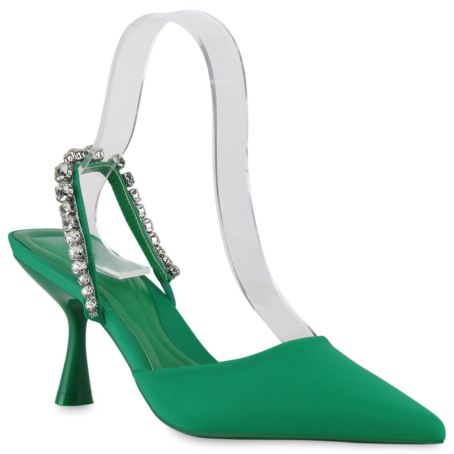 VAN HILL 840039 Slingpumps Damen Pumps Slingpumps Stiletto Party Strass Sat günstig online kaufen