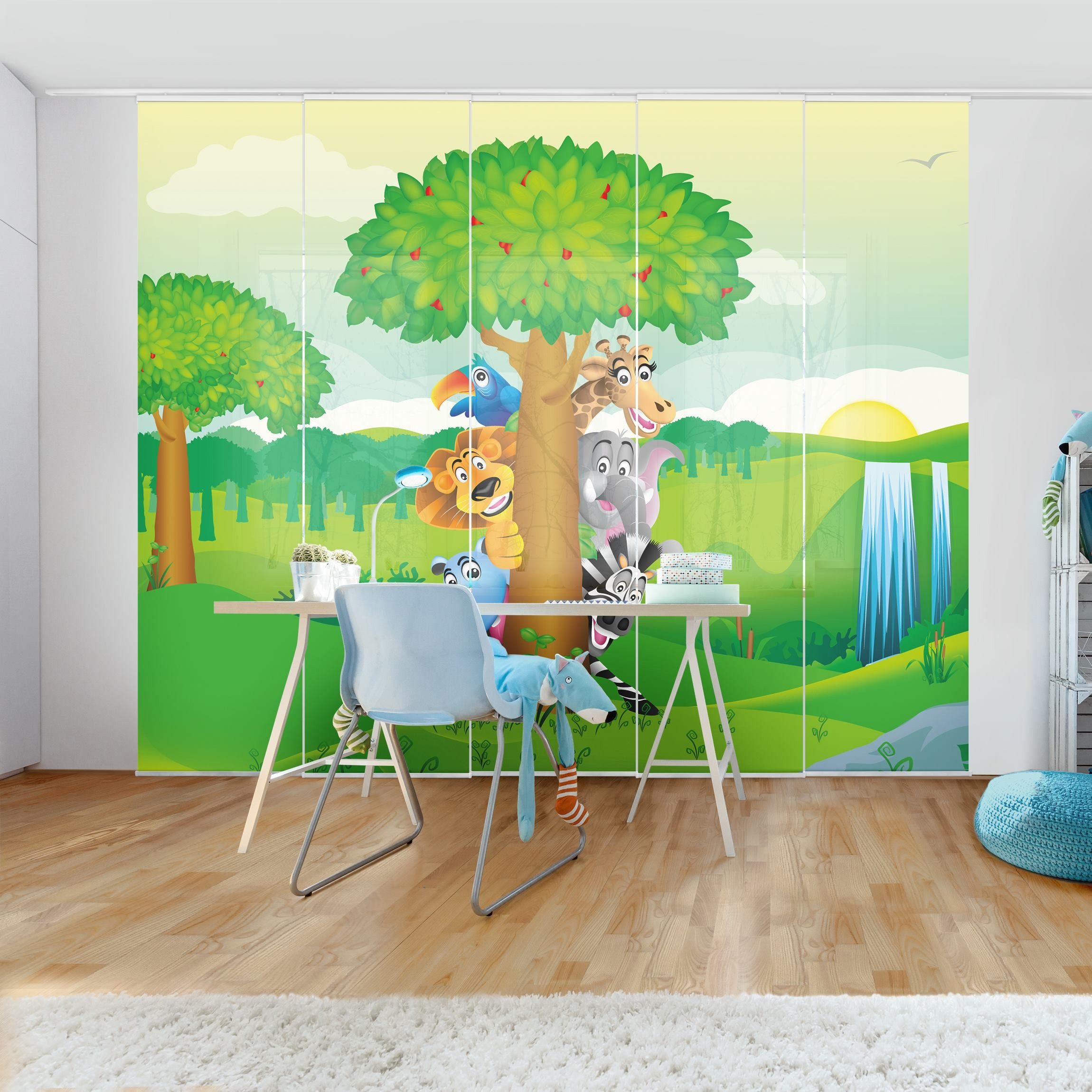 Bilderdepot24 Schiebegardine modern Flächenvorhang blickdicht Dschungeltier günstig online kaufen