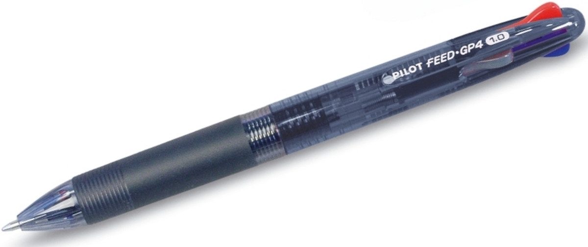 Pilot Pen Kugelschreiber Mehrfarbkugelschreiber Feed GP4 Begreen Gehäuse transparent schwarz