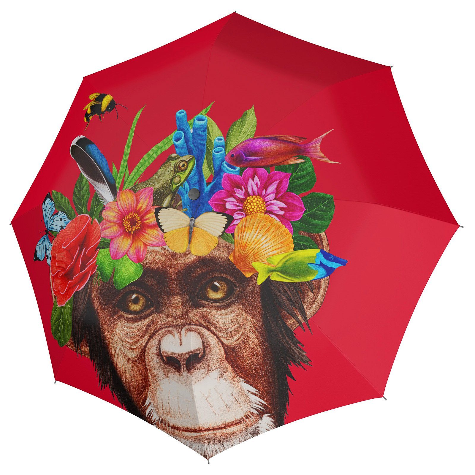 doppler® Taschenregenschirm Modern Art Magic Flower Monkey Regenschirm Schirm Automatik 74615726