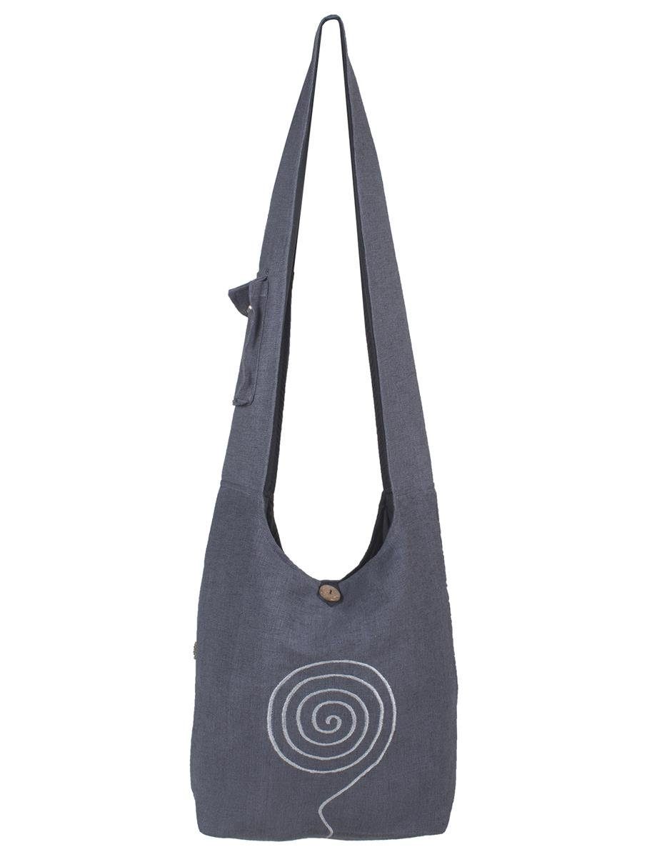 Shopper Umhängetasche mit aufgestickter Spirale